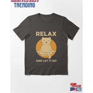 Funny Cat Meditating Fitness Yoga Sublimation Essential Tshirt